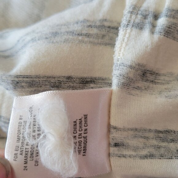 Anthropologie Moth Womens Striped Cowl Neck Sweater S Wool & Polyamide Blend Whi - Picture 7 of 7